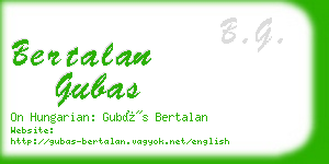 bertalan gubas business card